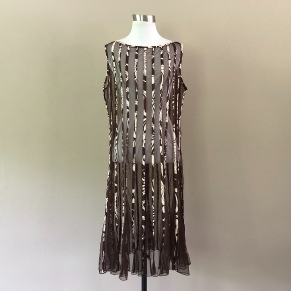 Sandra Darren Sheer (animal print detail ) Dress - Picture 1 of 8